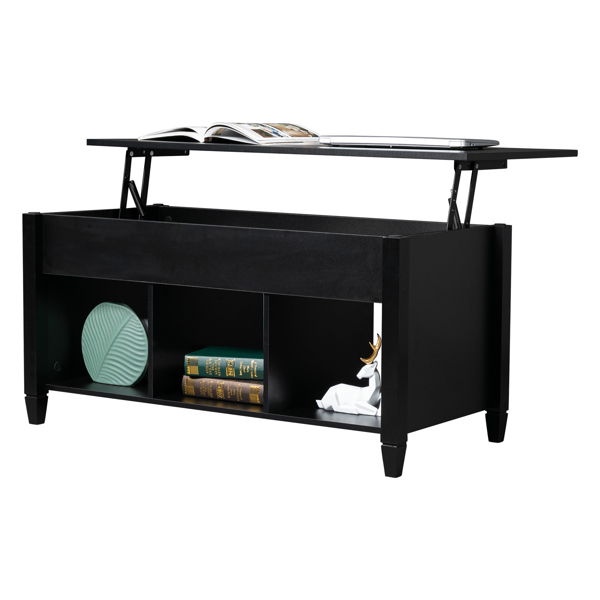 Lift Top Coffee Table Modern Furniture Hidden Compartment And Lift Tabletop Black