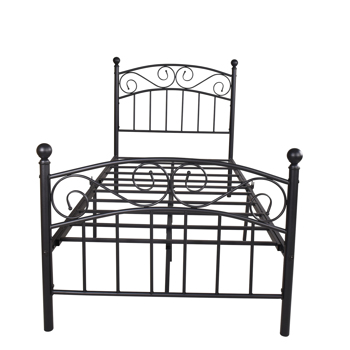 Metal Bed Frame Platform Twin  Size with headboard and storage    