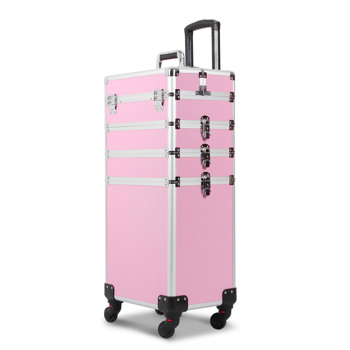 4 in 1 Rolling Makeup Case Makeup Trolley Case With Wheels Makeup Travel Case Organizer