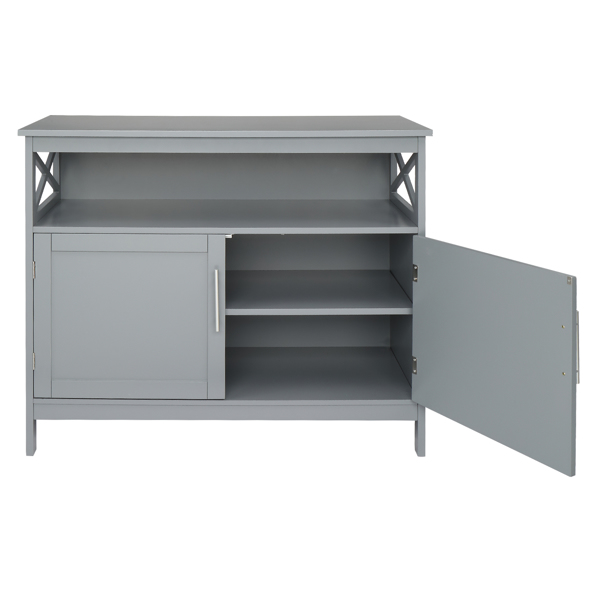 100*43*85cm Density Board Double Door With Partition Side X-Shaped Sideboard Gray