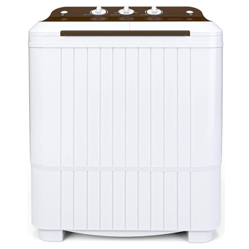 XPB35-188S 16.5Lbs Semi-automatic Twin Tube Washing Machine US Standard White & Brown