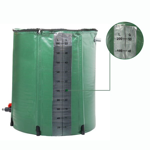 50gal PVC With Scale Rain Bucket Green