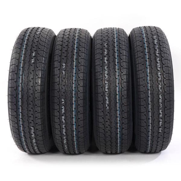 Set of 4* Trailer Tire ST205/75R-15 8Ply Tread Depth 6.5mm