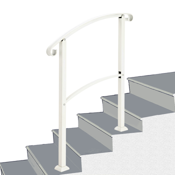 Artisasset Outdoor 1-3 Steps Adjustable Wrought Iron Handrails