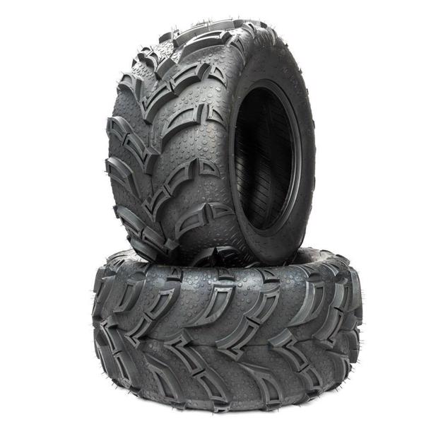 2pcs Black ATV/UTV Tires 25x10-12 25x10x12 Rear 6PR Rubber F
