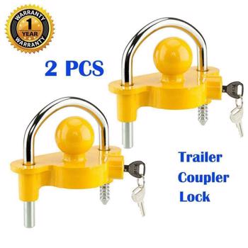 lock For Trailer Tongue Hitch Rv Camper Boat Coupler Towing Adjustable Safer Set