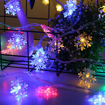 LED Snowflake Lights Battery Christmas Fairy String Light Xmas Wedding Party UK 圣诞节LED圣诞雪花灯串(电池版) 包邮价格