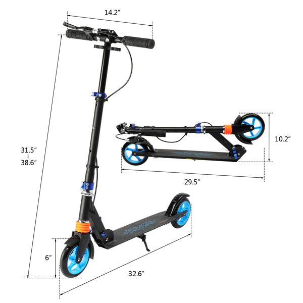 Scooter for Adult&Teens,3 Height Adjustable Easy Folding  Blue