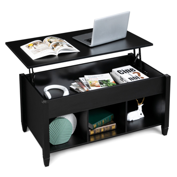 Lift Top Coffee Table Modern Furniture Hidden Compartment And Lift Tabletop Black