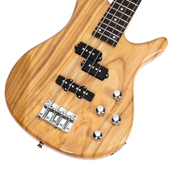 【Do Not Sell on Amazon】Glarry GIB 4 String Full Size Electric Bass Guitar SS pickups and Amp Kit Burlywood