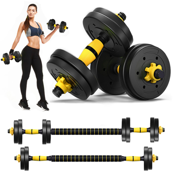 Adjustable Dumbbell Set 33 LBS Barbell Weight Set for Home Gym, 2 in 1 Dumbellsweights Set for Men and Women