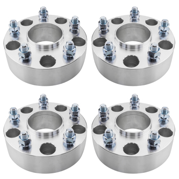 5x5.5 Silver 2\\" Hub Centric Wheel Spacers 77.8mm 9/16 Lug *4 For Dodge Ram