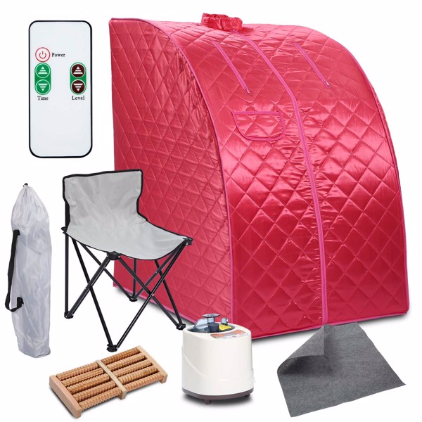 2L Portable Steam Sauna Tent Spa Slimming Loss Weight Full Body Detox Therapy Black