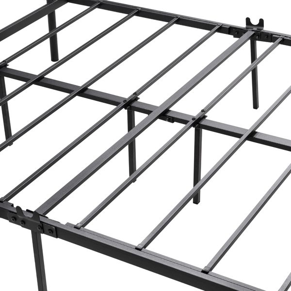 Full Size Bed Frame Metal Platform Mattress Foundation with Headboard Footboard, Vintage Style,Easy Assemble,Black