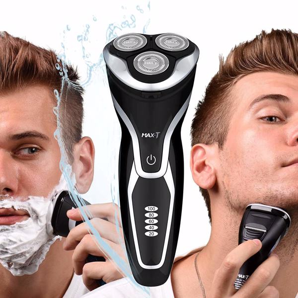 MAX-T Men's Electric Wet and Dry Shaver, 3D ProSkin IPX7 Waterproof Electric Shaver with Pop-up Precision Trimmer, Rechargeable and Cordless Electric Shaver.