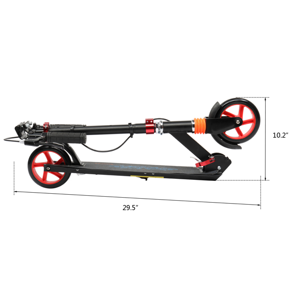 Scooter For Adult&Teens,3 Height Adjustable Easy Folding Red