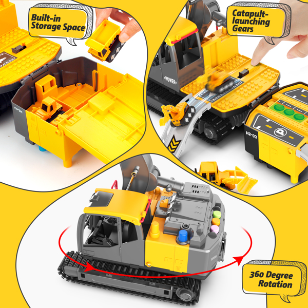 (ABC)(Prohibited Product on Amazon)Construction Truck Toys for 3 4 5 6 Year Old Boys, Big Excavator Toy Engineering Vehicles with Play Mat, Large Tower Crane, 8 Mini Truck & Road Signs for Toddler Kid