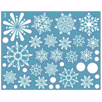 21PCS 3-kind Double-Sided Christmas Window Sticker Snowflakes Dot Vinyl Decals 圣诞节双面圆点雪花橱窗门静电贴纸 包邮价格