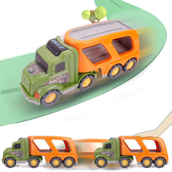 Car Truck Toy for 3 4 5 6 Years Old Boys and Girls, Dinosaur Transport Truck Including T-Rex, Pterodactyl, Brachiosaurus, for Boys & Girls(Notice: Cannot ship out the goods at weekends.)