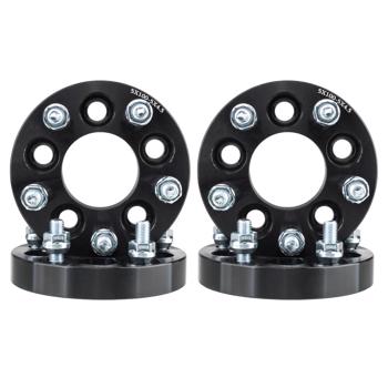 4pcs 1\\" Thick | 5x100 to 5x114.3 Wheel Adapters | 12x1.5 | 5x4.5 Black Spacers