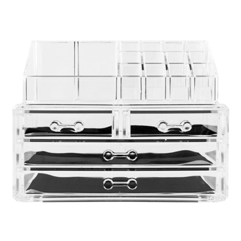 Acrylic Cosmetics Storage Rack with 4 Drawers Transparent 