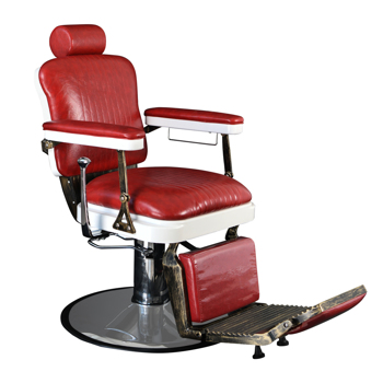 PVC Leather Cover ABS Armrest Shell Disc Extra Large Pump Retractable Barber Chair 300lbs Red HZ8753 N001 