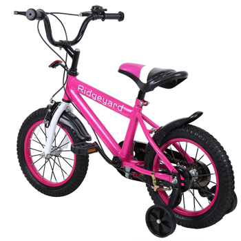 Ridgeyard 14 Inch Children\\'s Bicycle Kids Balance Study Learning Riding Bike Boys Children Bike Girls Bicycle with Stabilisers with Bell for 3-8 Years (Rose Red) 