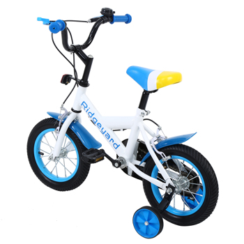 Ridgeyard 12 \\"Children\\'s Bicycle Kid Balance Baby Study Learn To Ride Bike Boys Girls Bicycle with Training Wheels with Bell for 3-5 Years | 80-105cm (Blue)