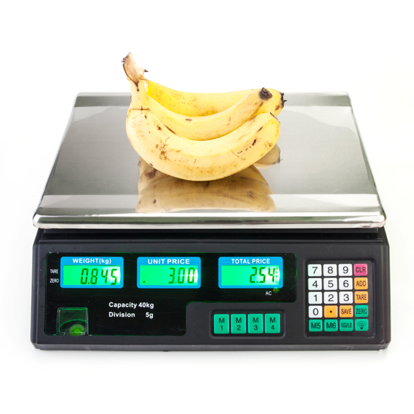 ACS-30 40kg/5g Digital Price Computing Scale for Vegetable UK Plug Silver & Black