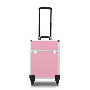 Rolling Makeup Case  Makeup Trolley Case With Wheels Makeup Travel Case Organizer Pink