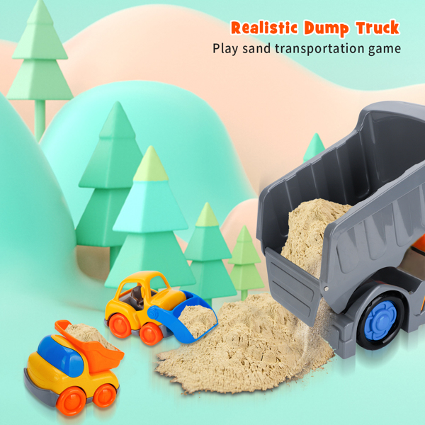 (ABC)(Prohibited Product on Amazon)Car Toys for 1 2 3 4 5 Years Old Toddlers Boys and Girls,12‘’ Big Dump Truck with Light and Sound, Push and Go Small Bulldozer Forklift Truck, Vehicles Playset for C