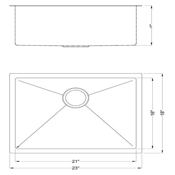 23 Inch Undermount Kitchen sink, 23" x 18" x 10" Single Bowl Kitchen Sinks 16 Gauge Stainless Steel Kitchen Sink 10 Inch Deep Handmade Workstation with Strainer & Bottom Grid