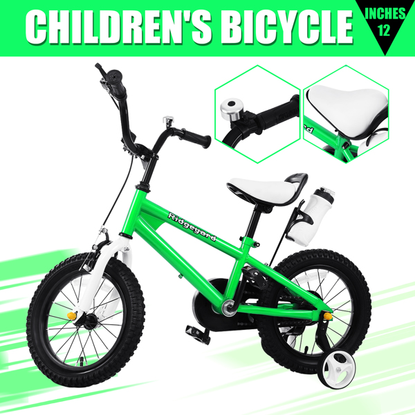 Ridgeyard 14 inch children's bicycle with training wheels kids bike