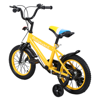 Ridgeyard 14 Inch Children\\'s Bicycle Kids Balance Study Learning Riding Bike Boys Children Bike Girls Bicycle with Stabilisers with Bell for 3-8 Years (Yellow) 