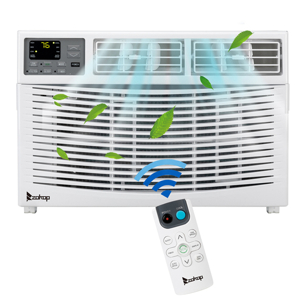 ZOKOP 12000BTU WAC-12000 110V 1250W Air Conditioner White ABS Window Type Refrigeration/Energy Saving/Fan/Dehumidification Portable All-in-One