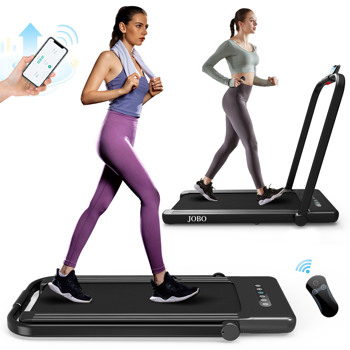 Foldable Treadmill for Home, 2 in 1 Treadmill with LED Screen, 2.3HP Portable Under Desk Electric Treadmill, Walking Machine Suitable for Home&Office Use Black