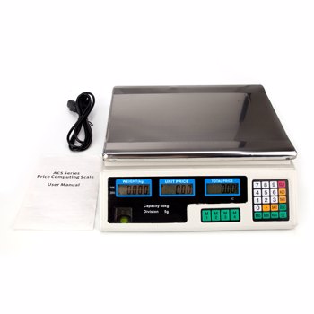 ACS-30 40kg/5g Digital Price Computing Scale for Vegetable US Plug Silver & White