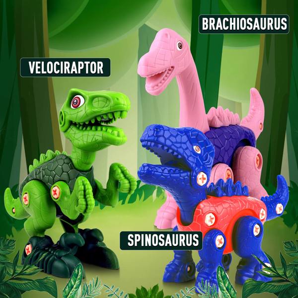 (ABC)(Prohibited Product on Amazon)Dinosaur Toys for 3 4 5 6 7 Year Old Boys, Take Apart Dinosaur Toys for Kids 3-5, STEM Construction Building Toys with Electric Drill for Kids 5-7, Dinosaur Toys Bir