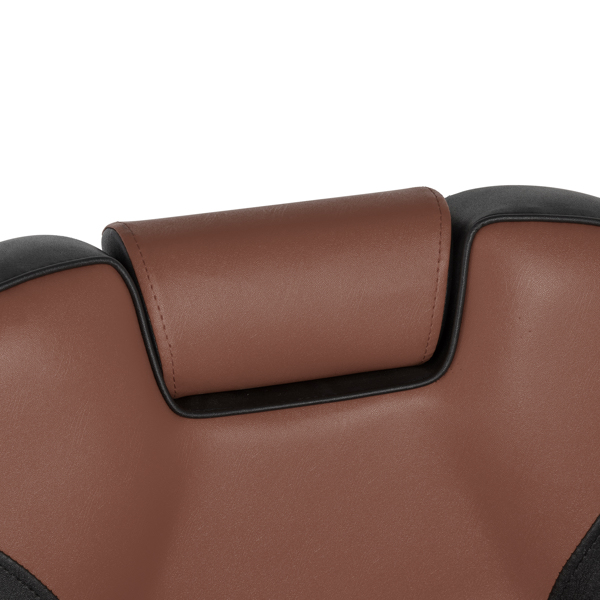 PVC Leather Case ABS Armrest Shell 300lbs Load-Bearing Disc With Footrest Can Be Put Down Barber Chair Black Brown