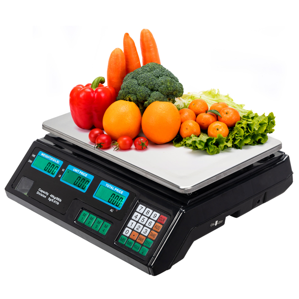 ACS-30 40kg/5g Digital Price Computing Scale for Vegetable US Plug Silver & Black