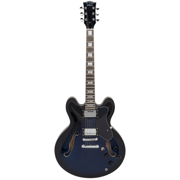 【Do Not Sell on Amazon】Glarry GGS101 Electric Guitars Semi-Hollow Body Tune-o-matic Bridge , HH Pickups, Laurel Wood Fingerboard Blue