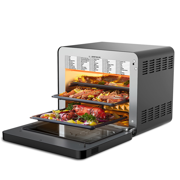 【周末无法发货，谨慎下单】Geek Chef Steam Air Fryer Toast Oven Combo , 26 QT Steam Convection Oven Countertop , 50 Cooking Presets, with 6 Slice Toast, 12" Pizza, Black Stainless Steel（Banned from selling on Amazo