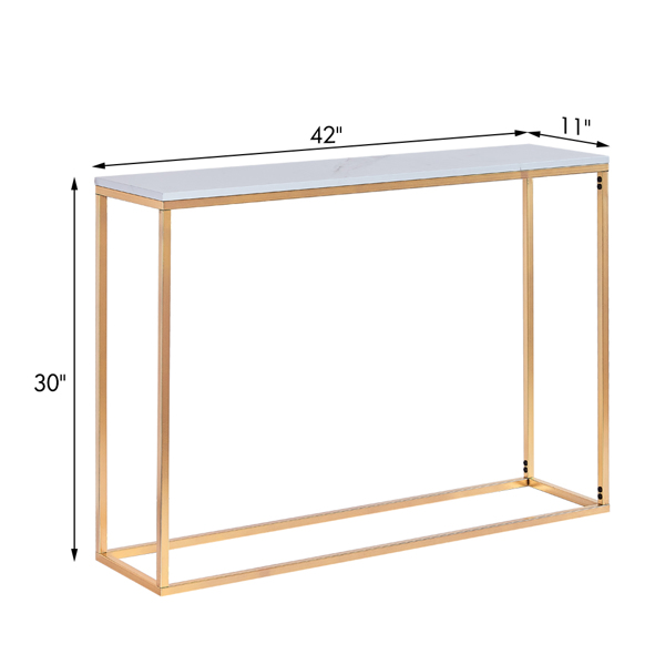 Console Tables for Entryway, Faux Marble Sofa Tables, Entryway Table for Living Room, Gold Entrance Table, MDF Entry Table, Foyer Tables w/Metal Frame, Behind Couch Table for Hallway