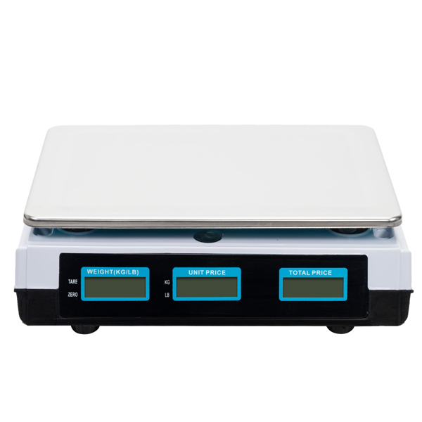 ACS-30 40kg/5g Digital Price Computing Scale for Vegetable UK Plug Silver & White