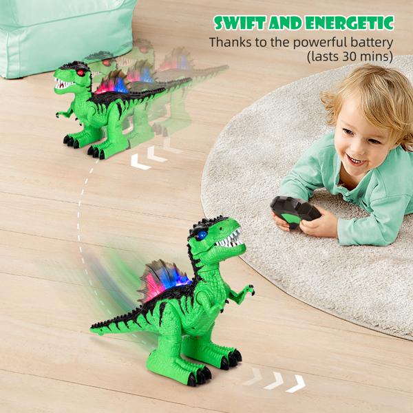 (ABC)(Prohibited Product on Amazon)Remote Control Dinosaur for Boys 3+, Robot Dinosaur with Walking and Roaring, RC Dinosaur Electronic Tyrannosaurus with Rechargeable Battery, Light & Sound, Dinosaur