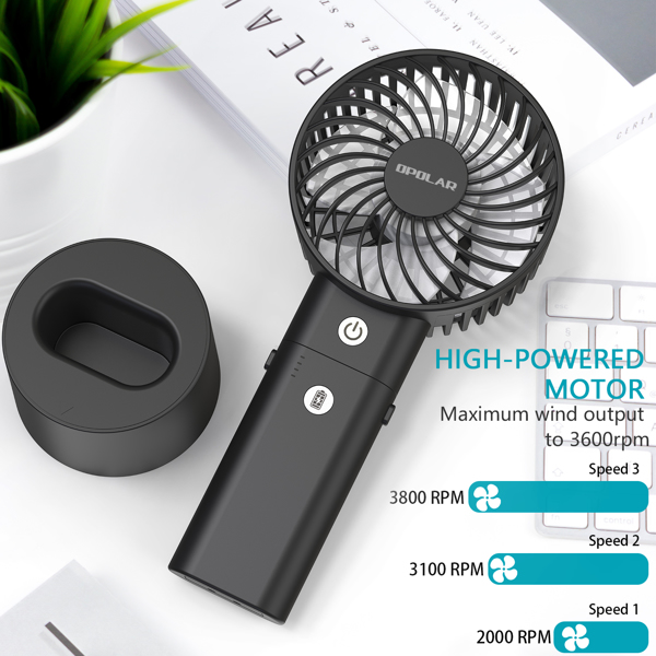 (ABC)Portable Handheld Fans Battery Operated, Rechargeable Handheld Fan with Power Bank, 5-20 Hrs Work Time, 3 Levels Strong Wind, Rechargeable Fan Portable for Outdoor Camping Travel