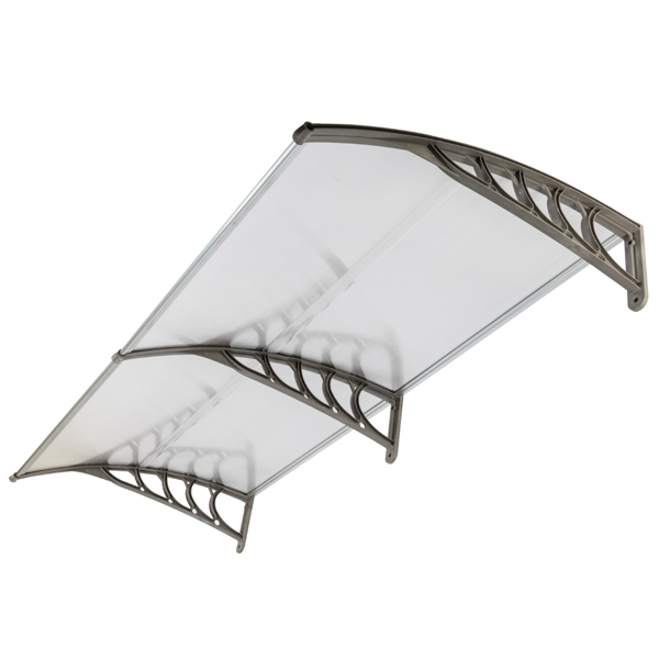 190 x 95 Household Application Door & Window Awnings Canopy Silver & Gray Bracket