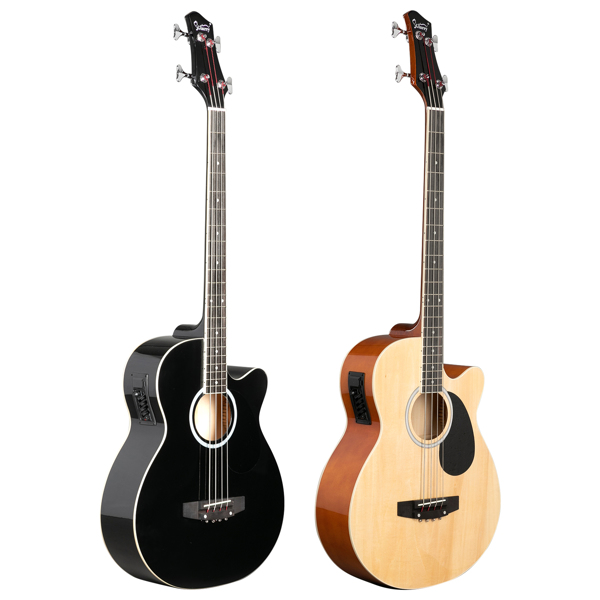 [Do Not Sell on Amazon] Glarry GMB101 4 string Electric Acoustic Bass Guitar w/ 4-Band Equalizer EQ-7545R Burlywood