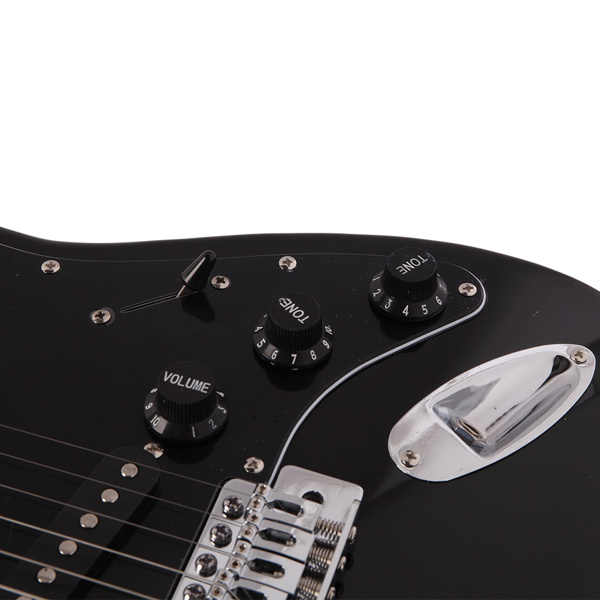 [Do Not Sell on Amazon]Glarry GST Stylish Electric Guitar Kit with Black Pickguard Black