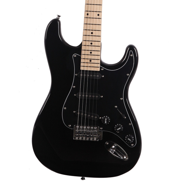 [Do Not Sell on Amazon]Glarry GST Stylish Electric Guitar Kit with Black Pickguard Black